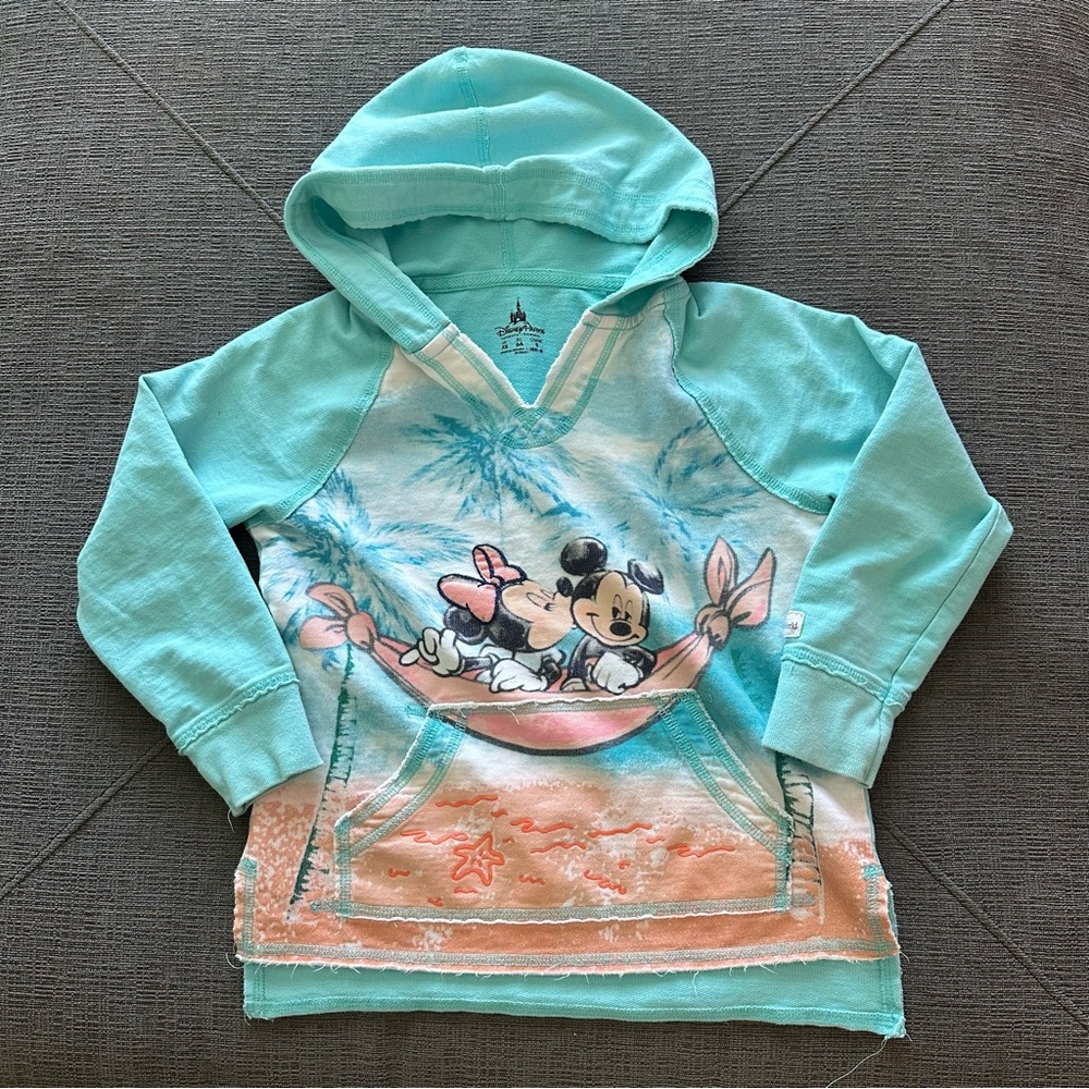 Disney Parks kids tropical pullover hooded sweatshirt XS